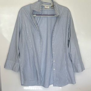 Riders by Lee Stripes Blue Top Shirt Wear for Ladies, Size Large